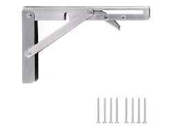 Suporte De Prateleira Plegável Em Aço Inoxidável Polido, 201 Inox 25cm, Para Bancada, Estante, Parede Flutuante