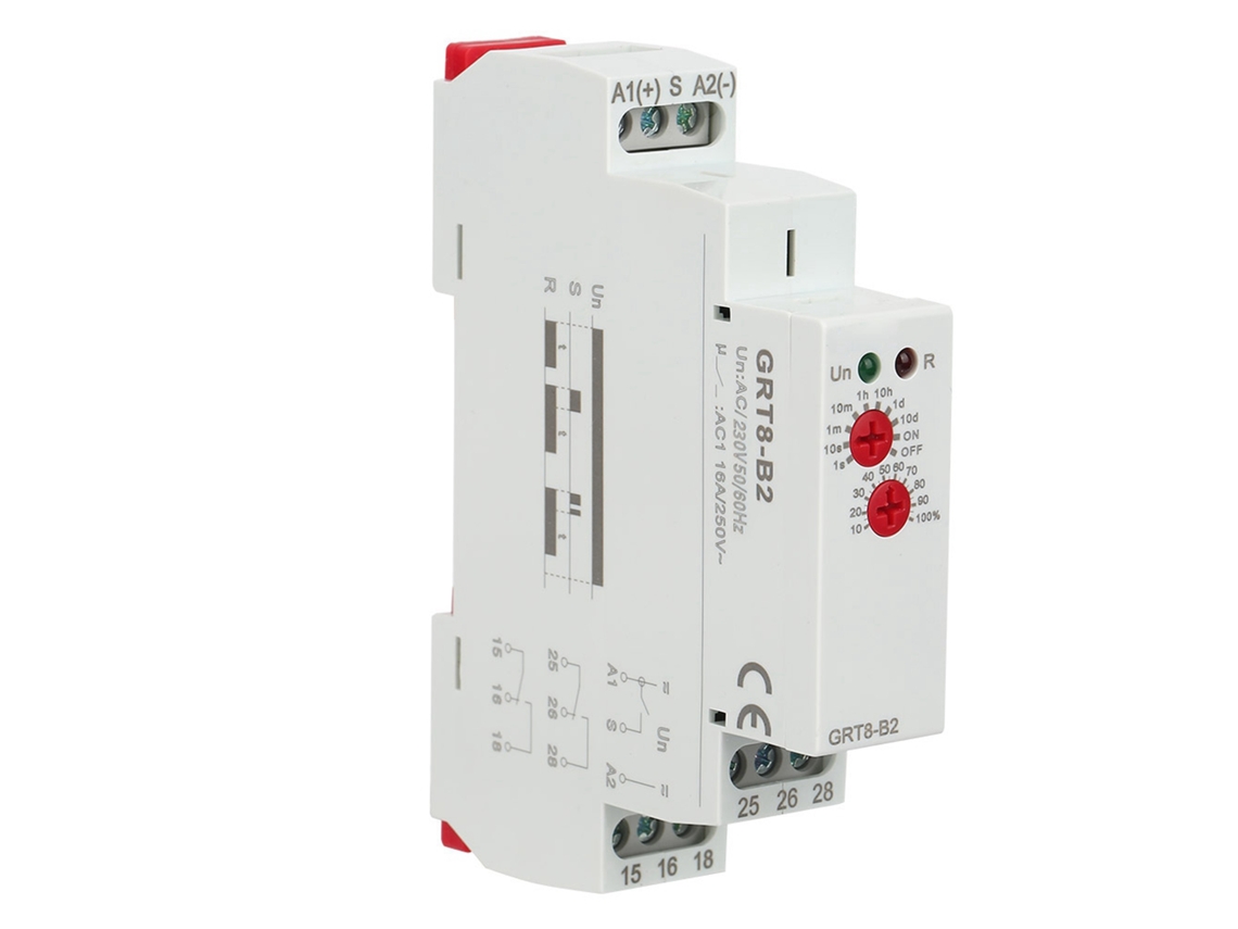 Relé De Tiempo Grt8-b2 De Función Simple Para Rail Din Control Ac230 Mini