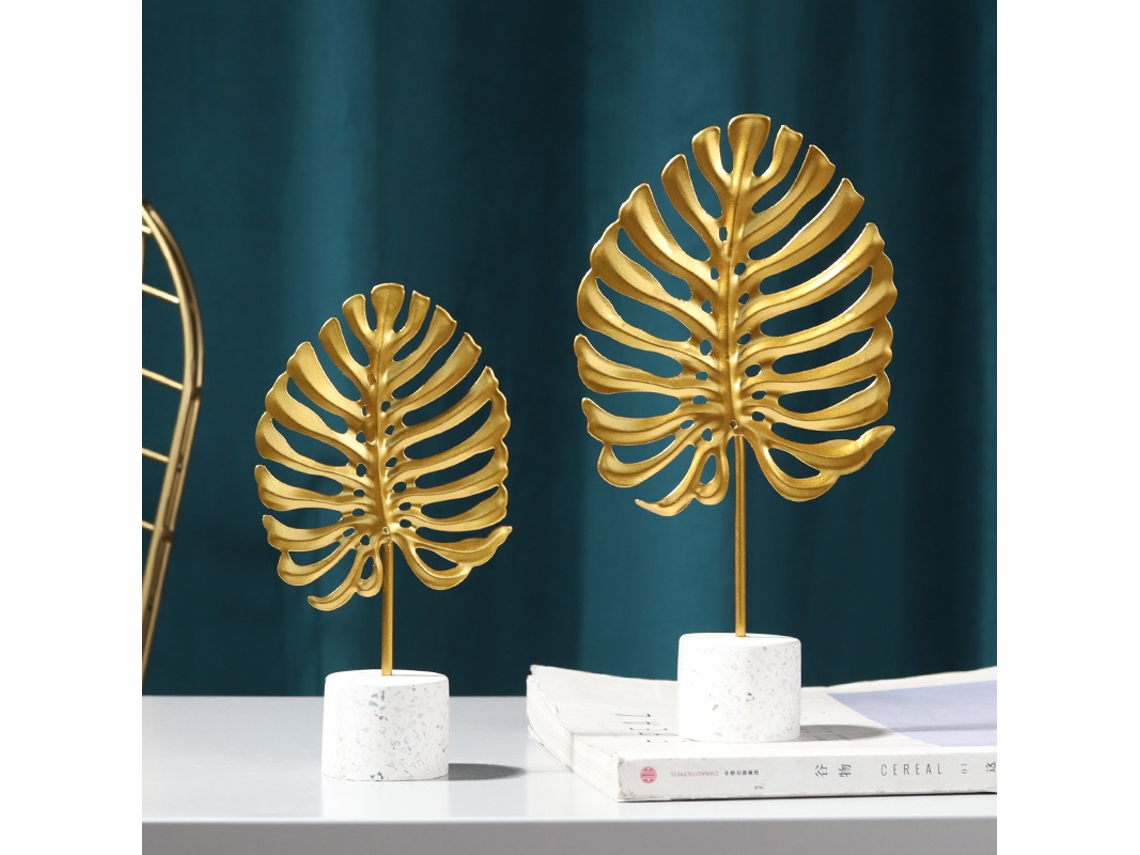 Decoración Metálica Ins Nordic Turtle Leaf Ginkgo Mesa Pequeña Hogar