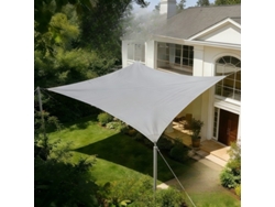Sombrilla Rectangular De Tela Oxford Estilo Vela, 3x3 M, Gris Claro, Digitallab