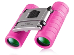 Telescopio binocular compacto Chennnls 10x22 de alta resolución, plegable y resistente a golpes, para exploración al aire libre, color rosa