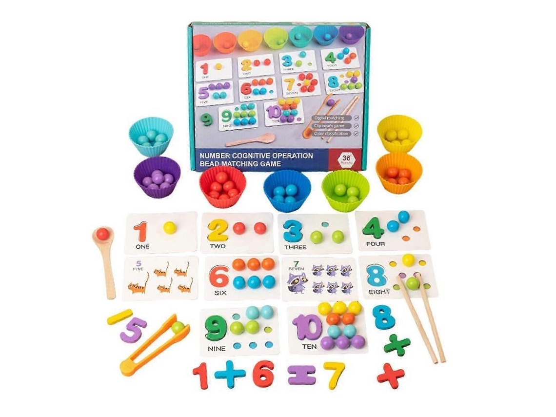 Cuentas Educativas Para Emparejar Números Para Niños Pequeños: Una Forma Divertida Y Atractiva De Aprender A Contar.