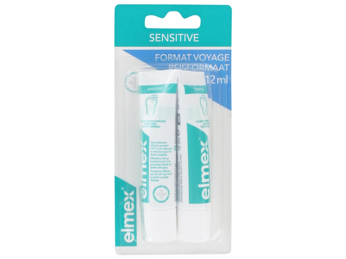 Pasta Dentifrica Sensitive Formato de Viaje Lote de 2 X 12 Ml ELMEX