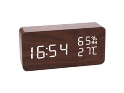 Despertador digital de madera con temperatura y humedad Kofihety