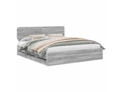 Maison Exclusive - Estructura De Cama Con Cabecera Gris Sonoma 200 X 200 Cm