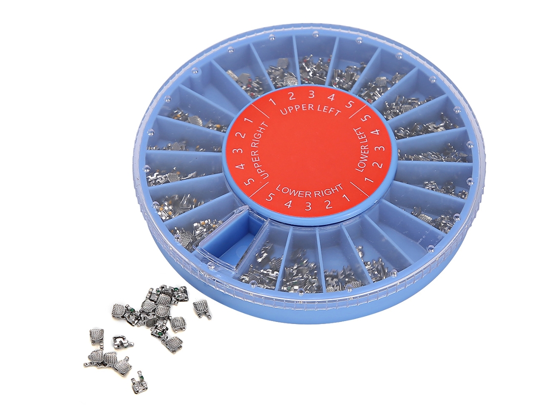 KOFIHETY Brackets Metálicos Ortodóncicos 400 Unidades ROHT345 con Gancho - Suministros para Ortodoncia Dental