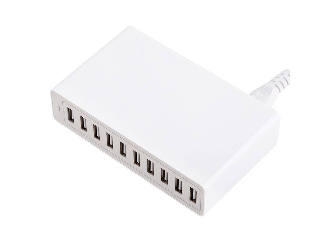 Cargador Usb De Pared De 10 Puertos Multi-puerto 60w 10a Para Teléfonos Móviles Y Tablets