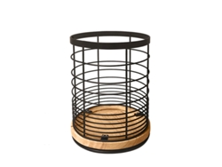 Cesta Giratoria Multifuncional Para Encimera En Metal Negro - 13,5 X 13,5 X 18,6 Cm - Tommy01
