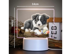 Lámpara de noche infantil recargable con diseño de Border Collie estilo manga/anime, ideal para la habitación de los niños. Rosewell