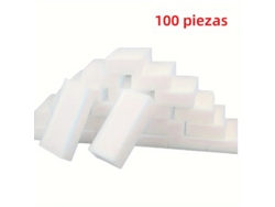 (100 Piezas Blancas De 10x6x2cm) Esponjas Mágicas De Melamina Para Limpieza