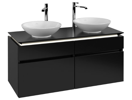 Villeroy &amp Boch Legato Vanity unit B584 1200x550x500mm 2 lavabos iluminación LED