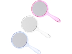 3 piezas Miroir Cosmétique portátil de doble cara Poignée Para Fille Pratique