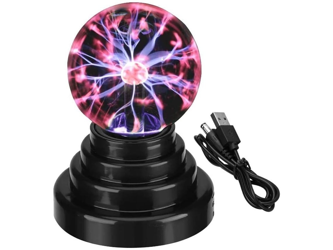Lámpara esférica de plasma USB, luz nocturna esférica táctil, iluminación USB Elisefashion