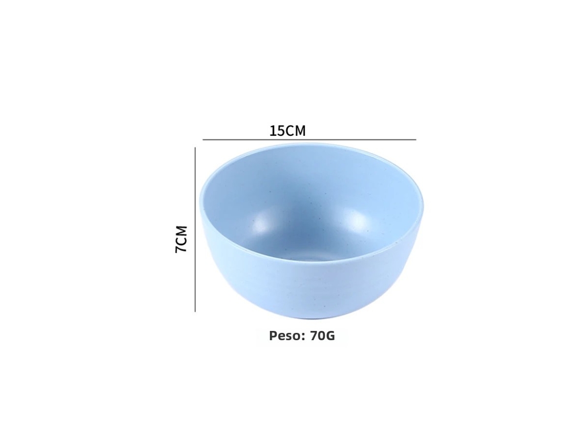 Cuenco de cocina ecológico de plástico sólido, 15 cm, gran capacidad (azul grande). Mdug (15 cm)