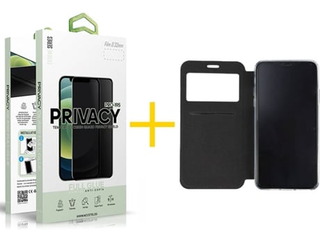 Kit Funda + Protector de Pantalla Samsung Galaxy S20 FE 5G SKYHE Anti Spy Gandy Flip (Negro)