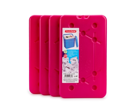PLASTIC FORTE Lote de 4 Acumuladores de Frío Extra-Planos Nº 10 Reutilizables Fucsia