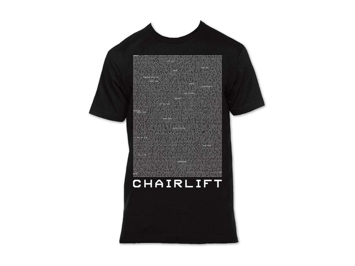 Chairlift Lyrics T-shirt Rockinstone Unisex Adults Best Sellers Size:xl