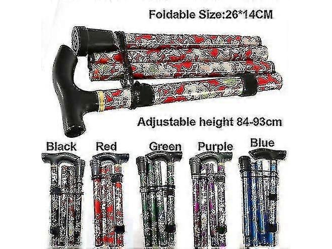 Bastón deslizante de aluminio con diseño floral para senderismo, acampada y como ayuda protectora para la movilidad.