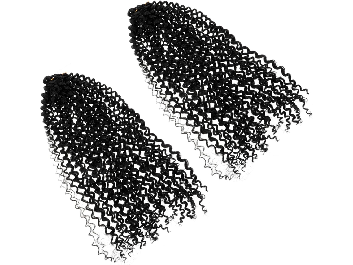 Perucas Trançadas De 2 Peças, Extensões De Cabelo Sintético Cacheado E Ondulado.