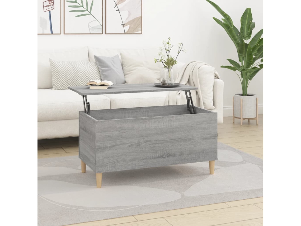 Mesa de Centro de Apoyo 90X44,5X45 Cm Derivados de Madera Gris Sonoma