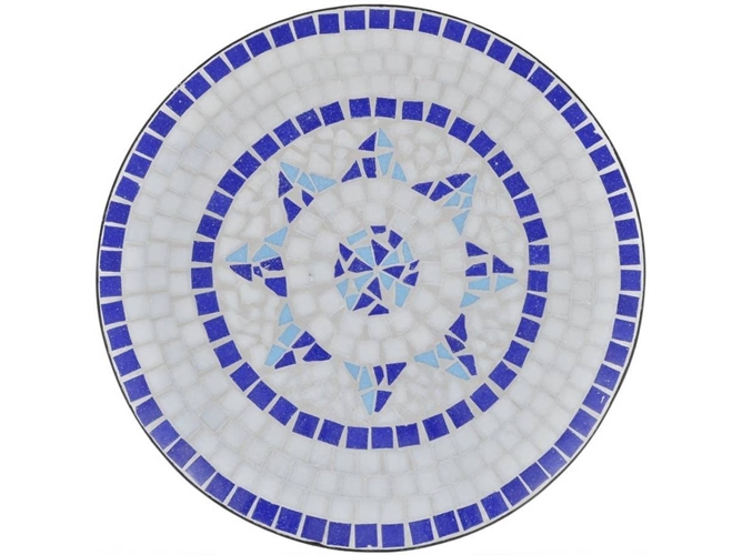 Mesa de Exterior VIDAXL mosaico azul y blanco (60cm)