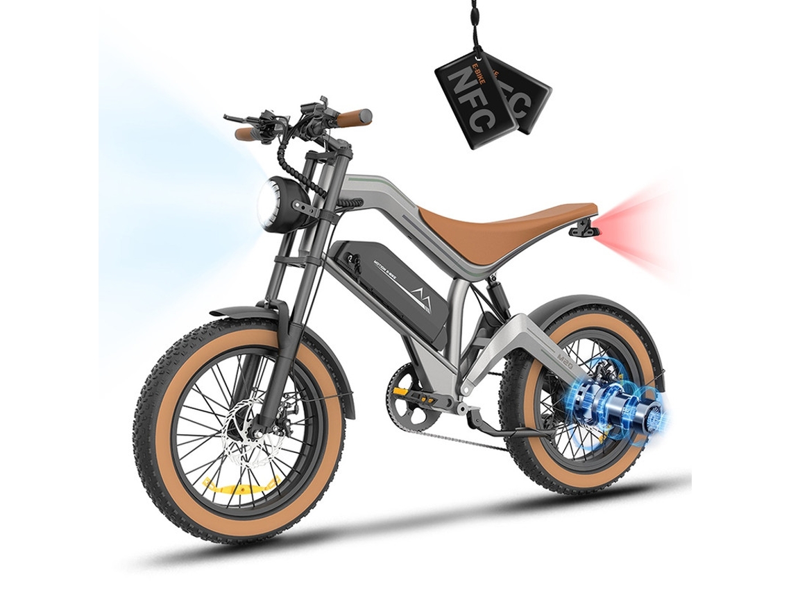 Bicicleta Eléctrica Zonveer M20 1000w 48v 18.2ah Neumáticos Fat 20x4.0 Desbloqueo Nfc Freno Hidráulico Shimano 7v Todoterreno