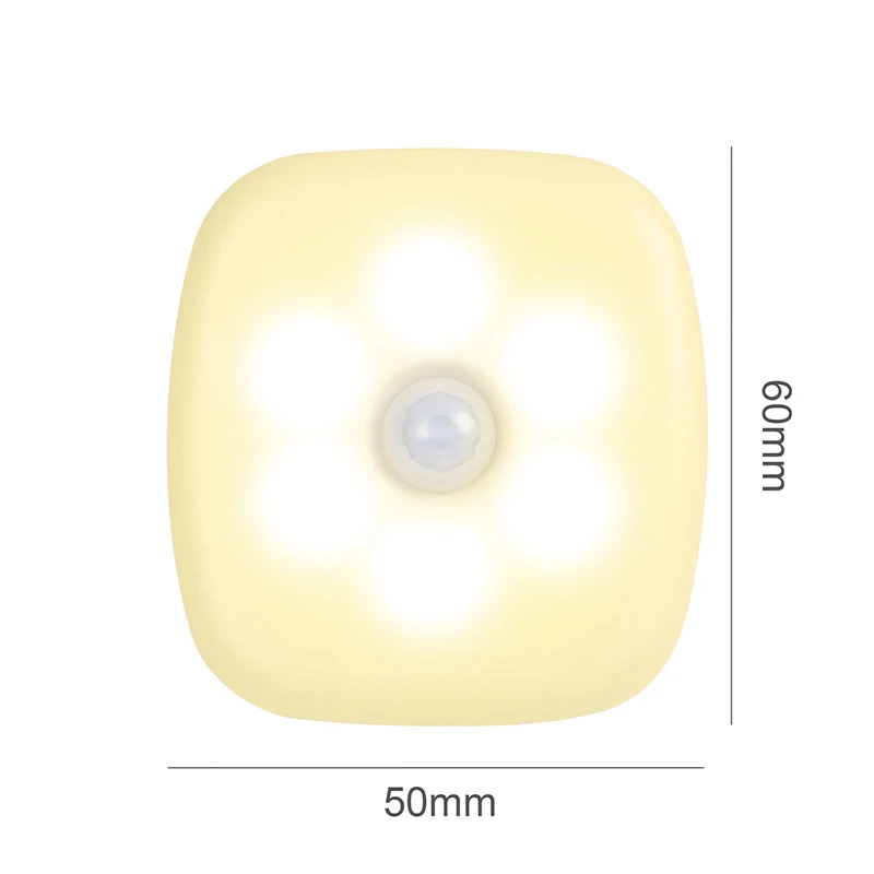 Luz nocturna LED inalámbrica (luz cálida) con sensor de movimiento.