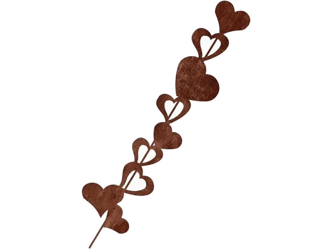 Estaca De Jardín Metálica Con Forma De Corazón Y Acabado Oxidado Para Céspedes, Patios Y Jardines.