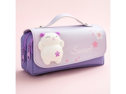 Estuche Para Lápices 3d (versión Morada 1), Unisex, Impermeable, De Cuero, Antiestrés.