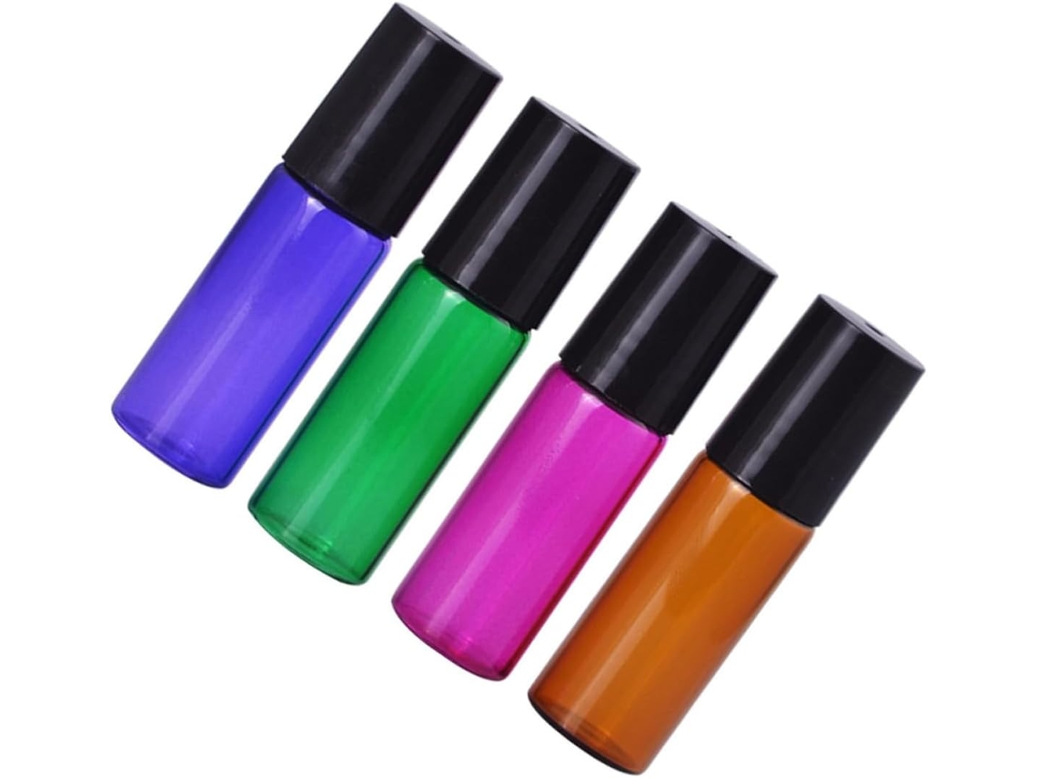 Frascos Vidrio Recargables 5 Color Aleatorio Paquete 4 Prueba Fugas Reutilizables Cosméticos Viaje Libre Roll