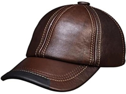 Casquette De Baseball En Cuir Véritable Hommes - Chapeau Vache Toutes Les Saisons (marron)(brown)