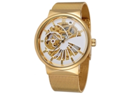 Reloj Automático Mecánico Impermeable Para Hombre Con Correa De Malla De Acero Forsining (oro Blanco)