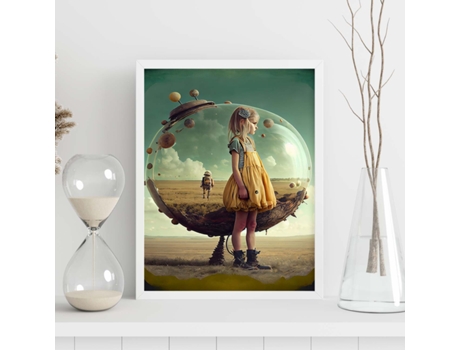 NACNIC Poster Vestido Amarillo En Estilo Surrealismo Cinematográfico Ilustraciones Y Grabados De Historieta Abstracta Y Artística A3