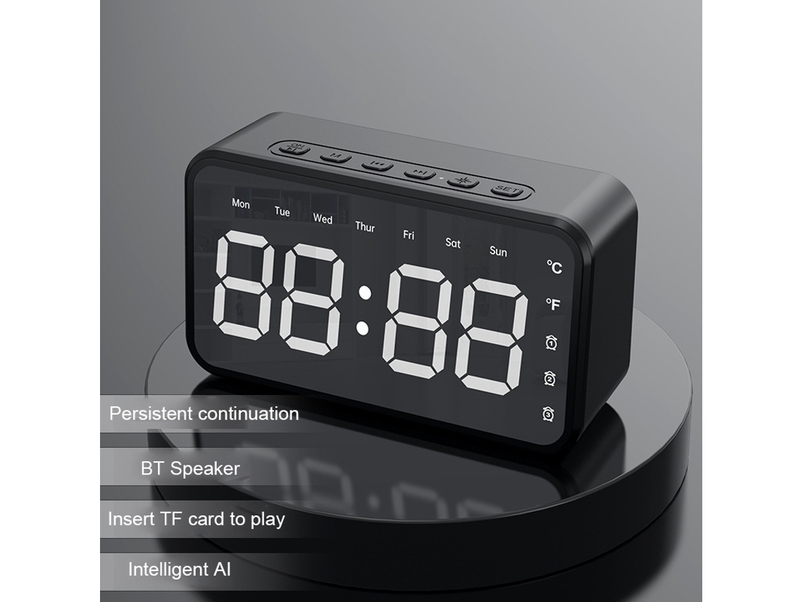 Reloj Inalámbrico Con Altavoz Bluetooth, Control Por Voz Con Ia, Audio Inteligente Y Diseño Compacto.