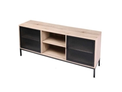 Mueble Tv Urban Living Soho 2 Puertas De Malla Imitación De Madera Y Metal Contemporáneo