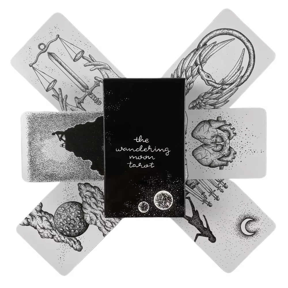 Cartas Del Tarot De La Luna Errante (78 Cartas), Un Juego De Mesa De Adivinación De Alta Calidad.