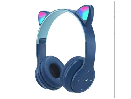 Auriculares In Ear ENKES Intra Wireless para Niños Niñas Estéreo Iluminado por LED con Micrófono Integrado Azul Oscuro