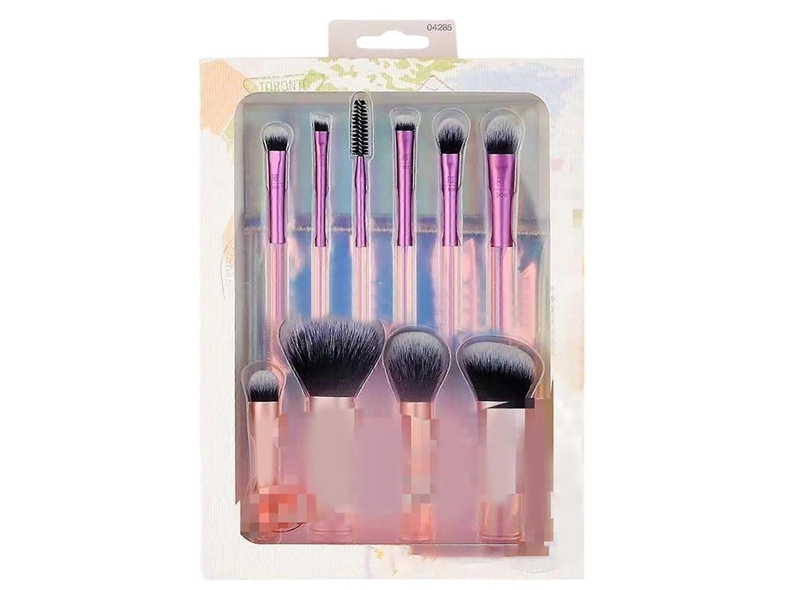 Set de 10 brochas de maquillaje compactas, ideales para viajar. Ref. 9677. Rosewell