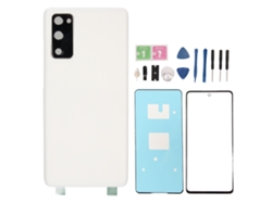 Cubierta Trasera Externa De Cristal Y Lente Frontal Con Marco Para La Cámara Para Galaxy S20 Fe 5g G781 Blanco
