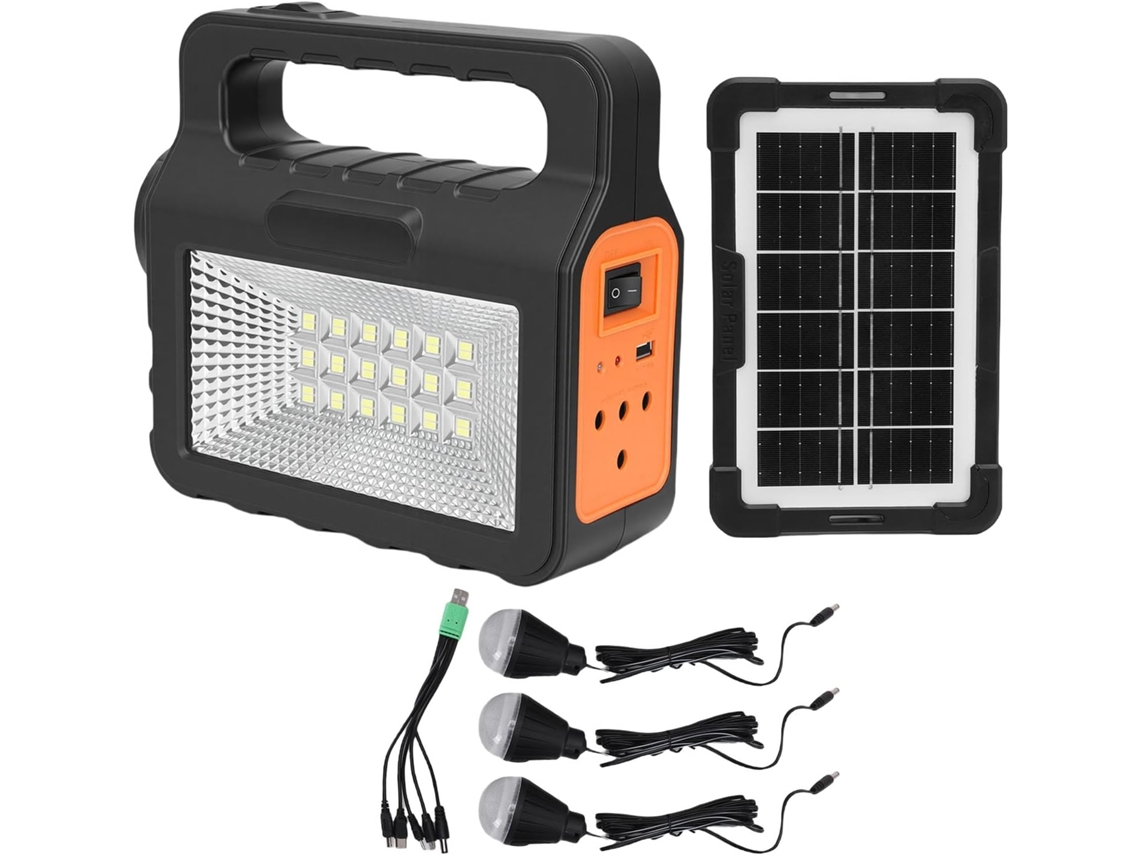 Generador Solar Portátil, Batería De Alta Capacidad De 6000 Mah, Estación De Energía Ligera Con Luces Led.