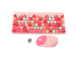 Combo De Teclado Y Ratón Inalámbricos, 86 Teclas, Diseño Colorido, Aspecto Elegante, Botones Multimedia, Ligero, Silencioso, 2.4g Para Pc, Rosa Mixto