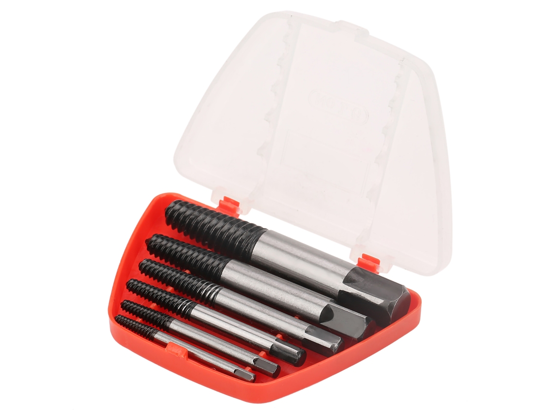 Juego De 6 Piezas Para Extraer Tornillos Y Tuercas Dañados, Fabricado En Acero Cromo-vanadio De Alta Calidad.