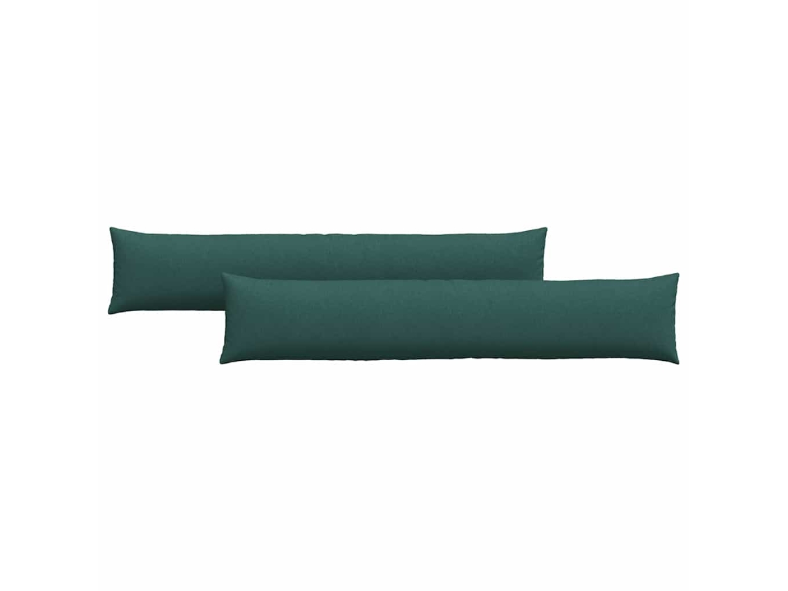 Cojines De Sofá 2 Uds Verde Oscuro 200 X 40 Cm Tela