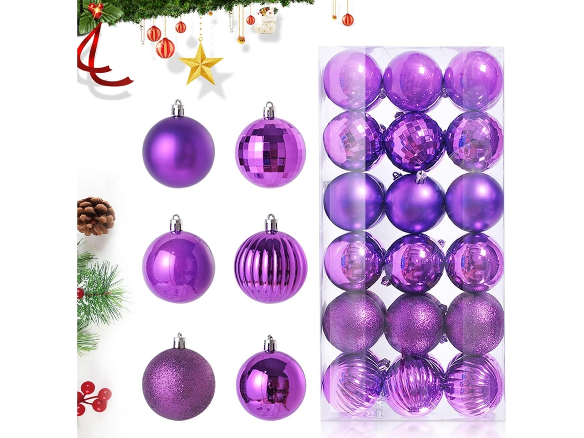 Bolas de Navidad moradas para decoración. RNEMITERY