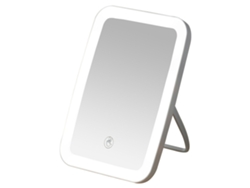 Espejo de maquillaje LED recargable por USB Baok, plegable, portátil y con ajuste táctil, ideal para el baño y los viajes.
