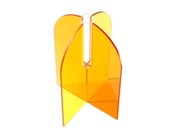 Maceta geométrica acrílica, minimalista, naranja y amarillo KOFIHETY