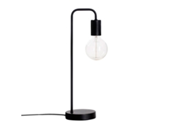 Lámpara de mesa curva retro Well Home de Ø13 x 45 cm en negro con cable e interruptor Wellhome