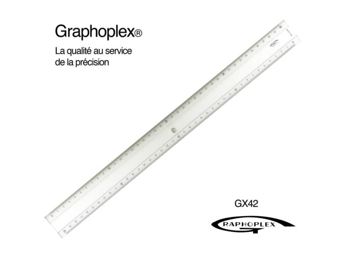 Regla transparente con 2 chaflanes en relieve 40 cm - Color Graphoplex