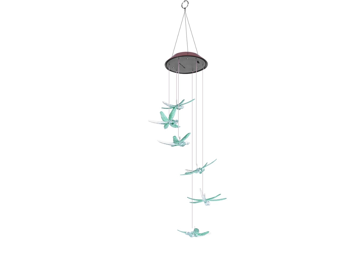 2026-campanillas De Viento Solar Con Panel Led Impermeable Para Exterior Decoración Jardin Hogar (verde)