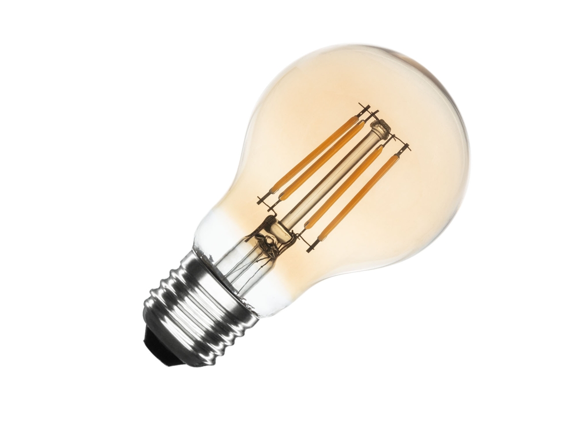 Bombilla E27 6w 540 lm regulable A60 filamento dorado sin parpadeo 4000k blanco neutro Ledkia